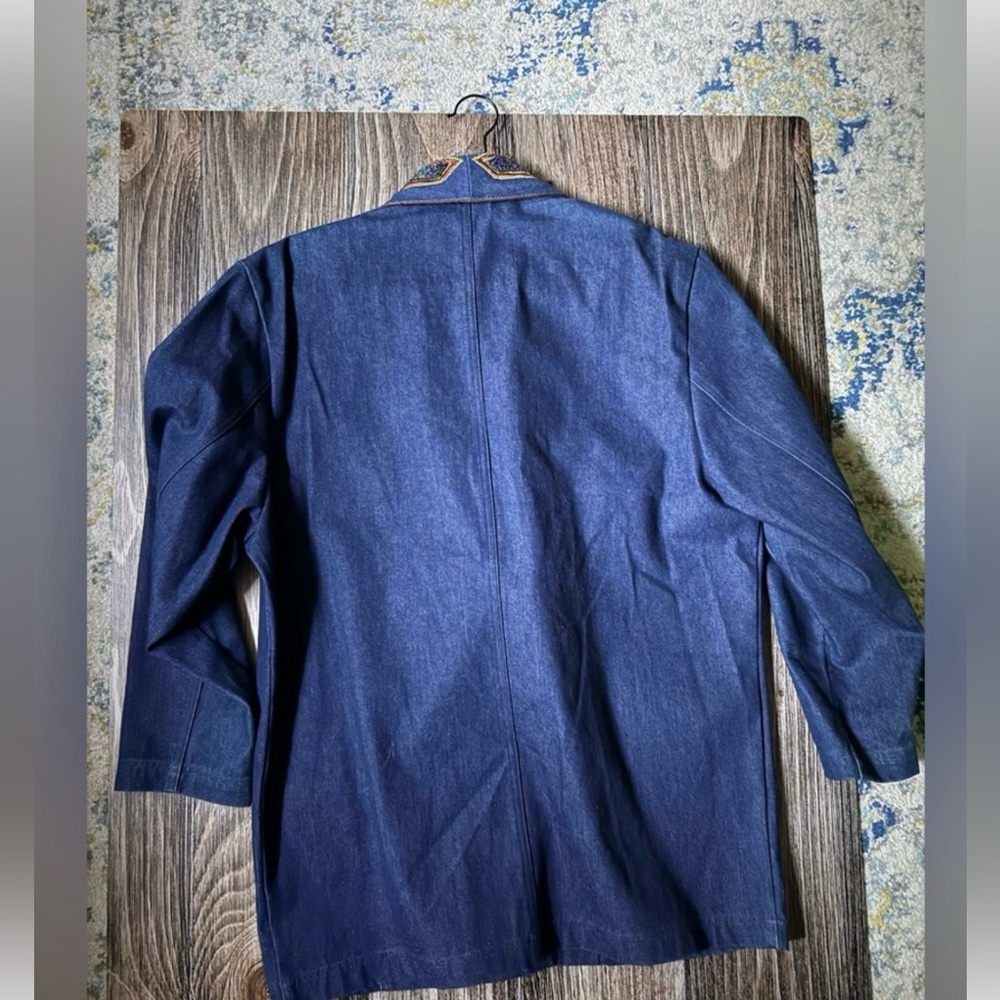 Vintage I.B. Diffusion Denim Blazer – 1992 Embellished Beaded Denim Jacket - Picture 4 of 6